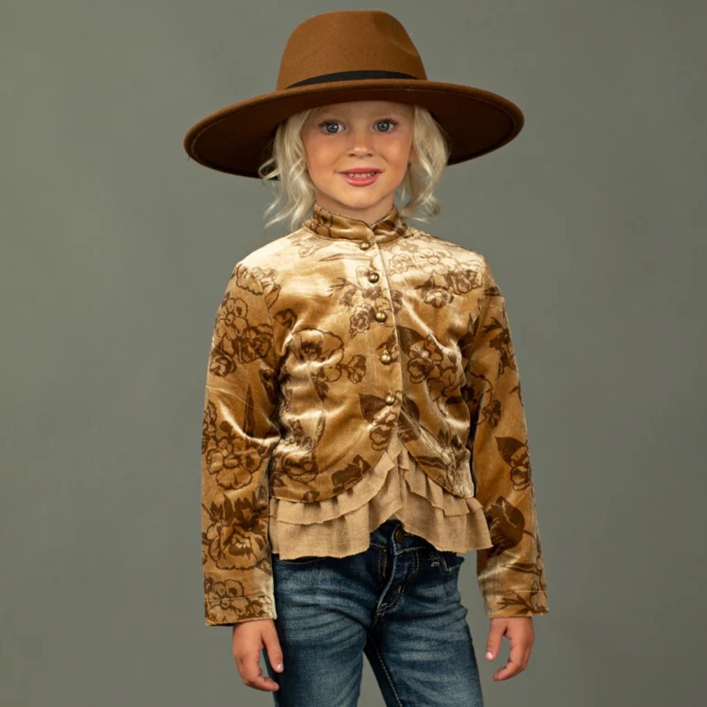 JOYFOLIE MIA JOY MOLLIE JACKET IN OCHRE FLORAL Size 2 & 8